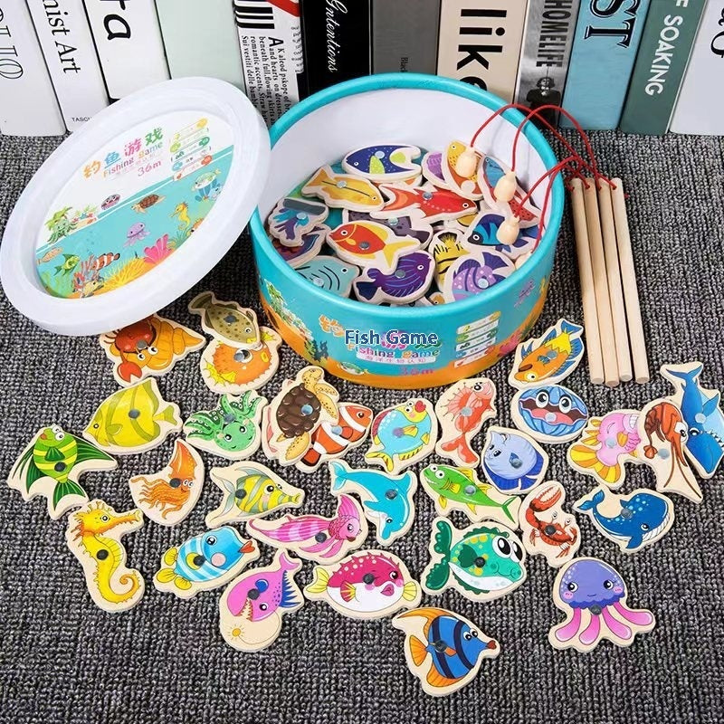 Wooden Magnetic Fish Fishing Toy