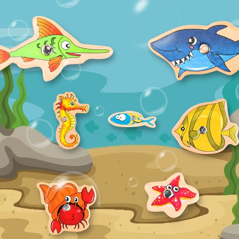 Wooden Magnetic Fish Fishing Toy