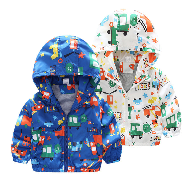 Airplane Printed Baby Windbreaker Jackets
