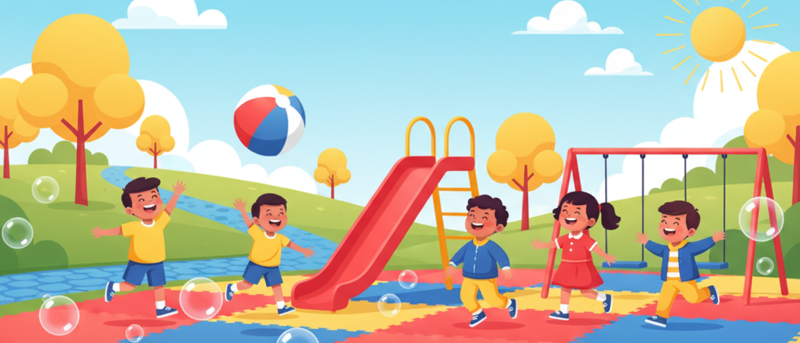 Kids Playing with Primary Colors